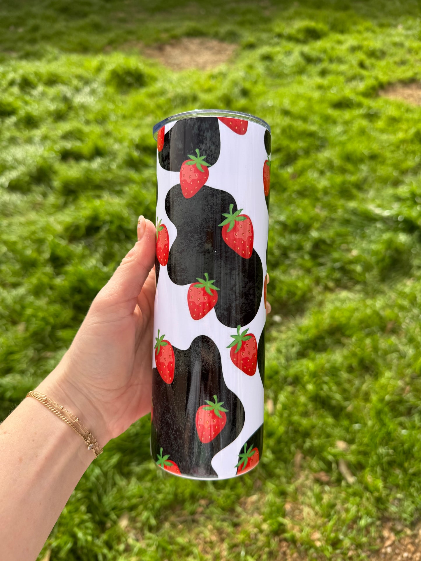Strawberry Cow Skinny Tumbler