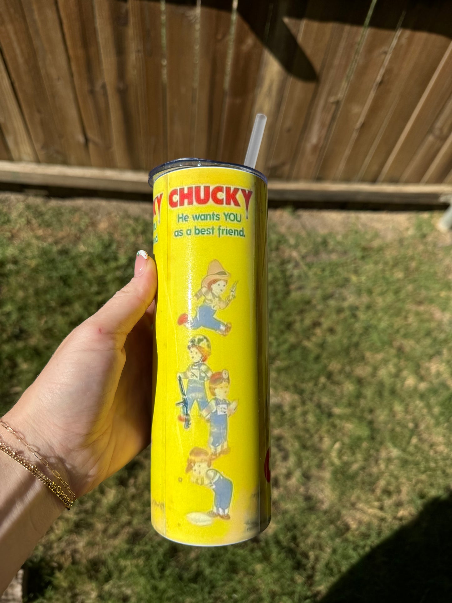 Chucky Doll Skinny Tumbler