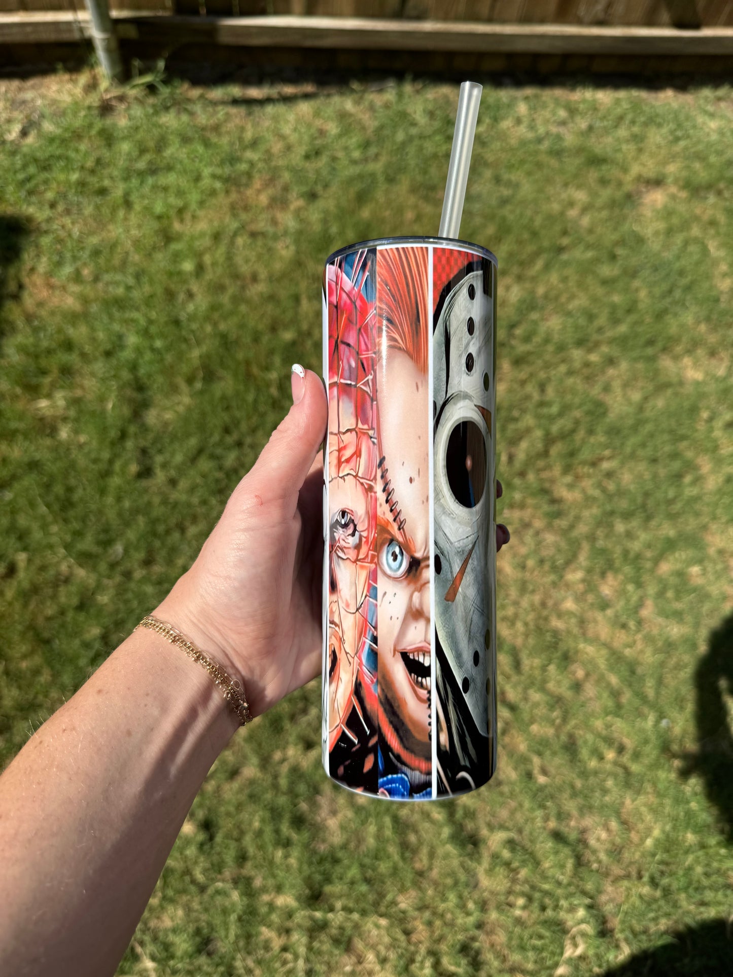 Horror Face Skinny Tumbler