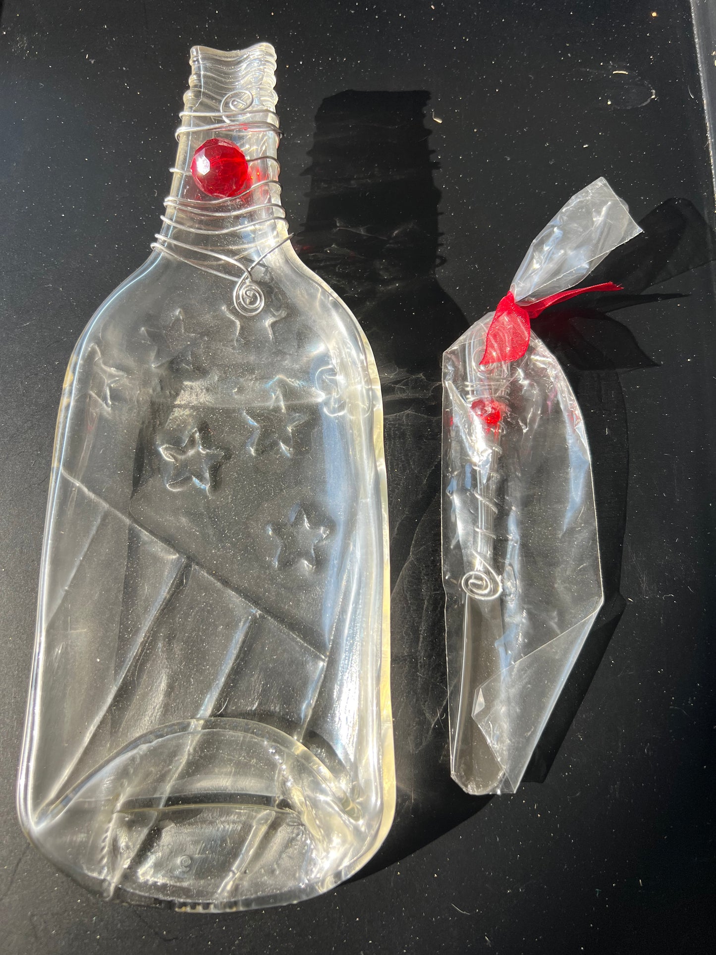 American Flag Melted Bottle- Red