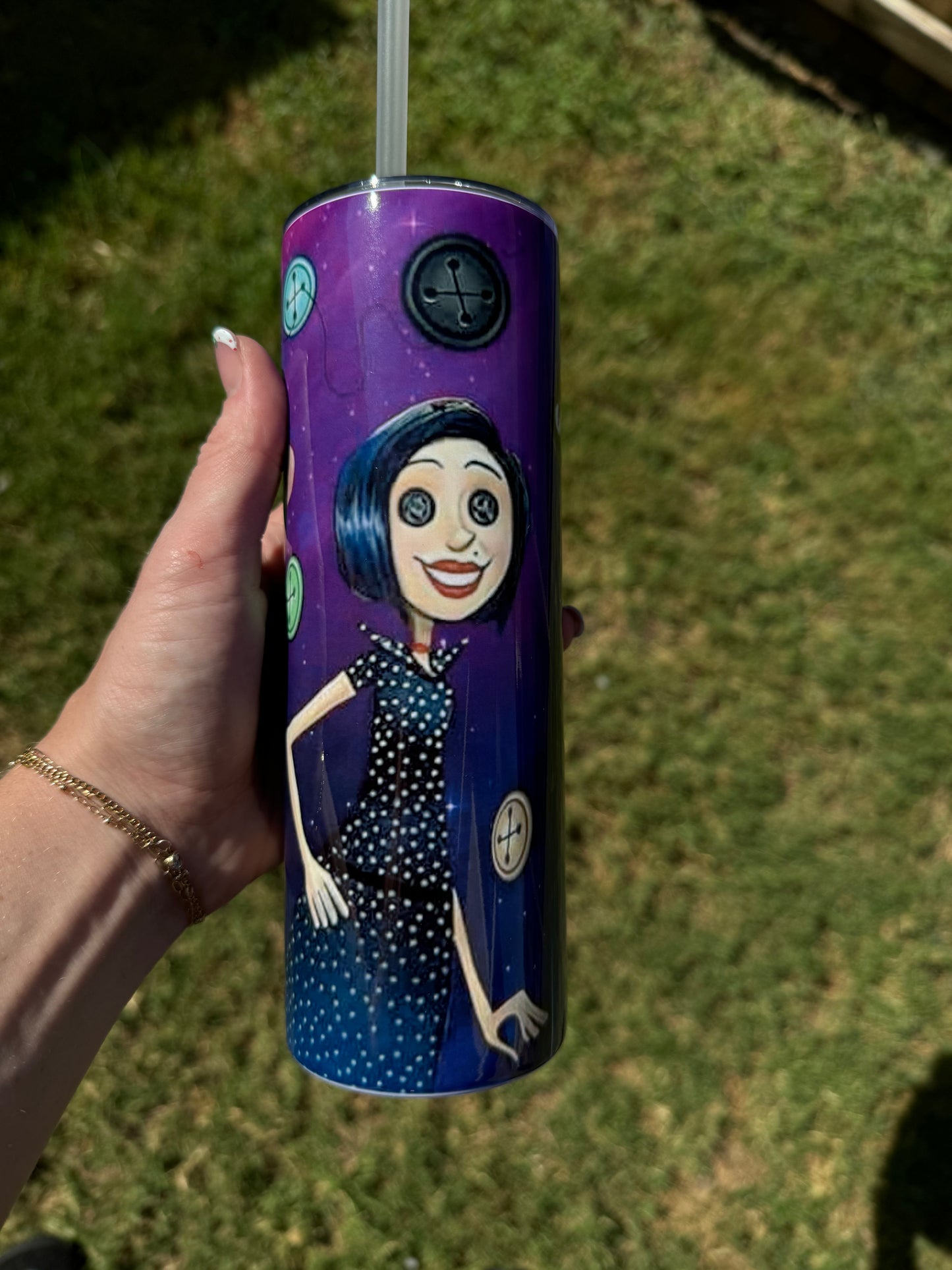Coraline Buttons Skinny Tumbler