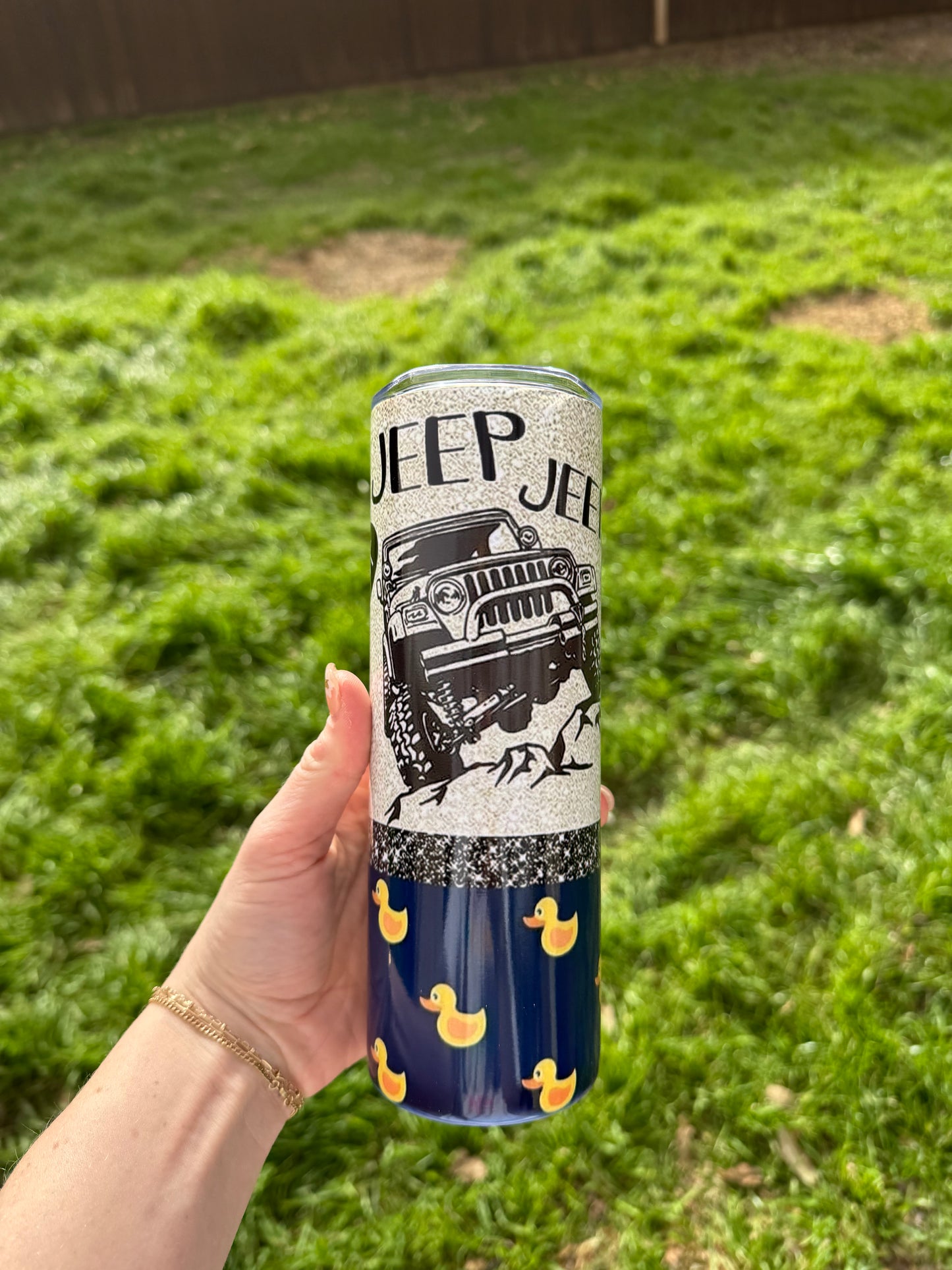Ducks and Jeeps Skinny Tumbler