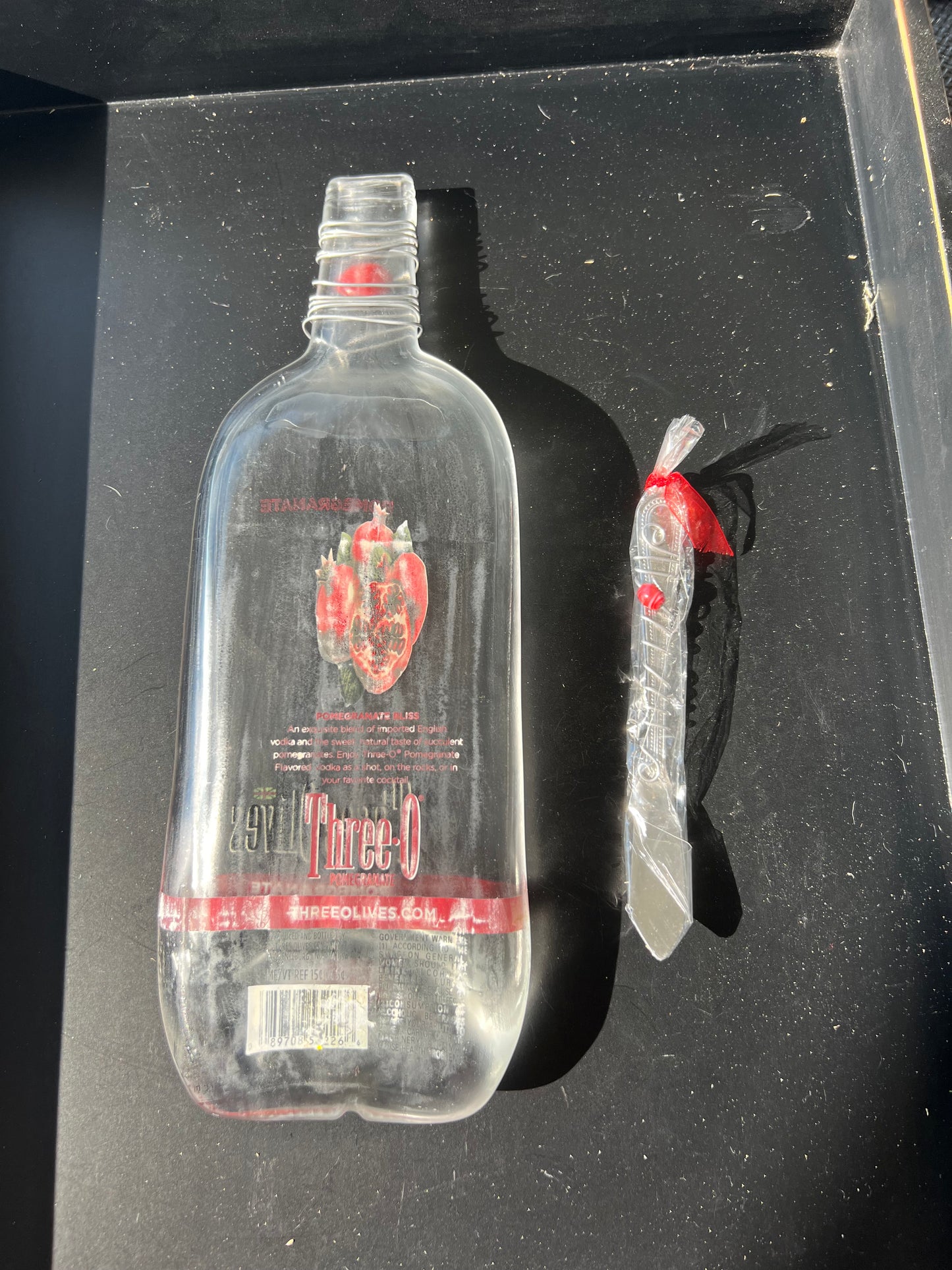 Three Olives Melted Bottle -Red