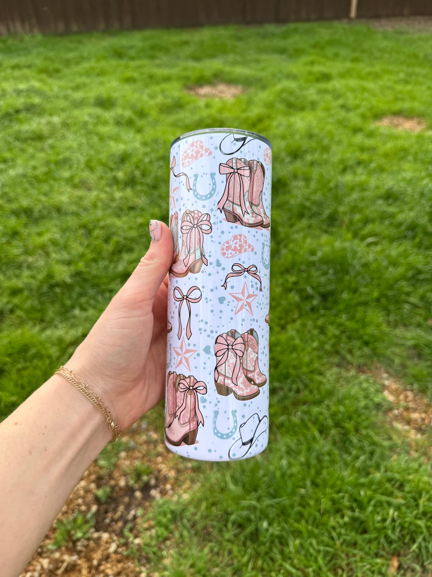 Boots and Bows Skinny Tumbler