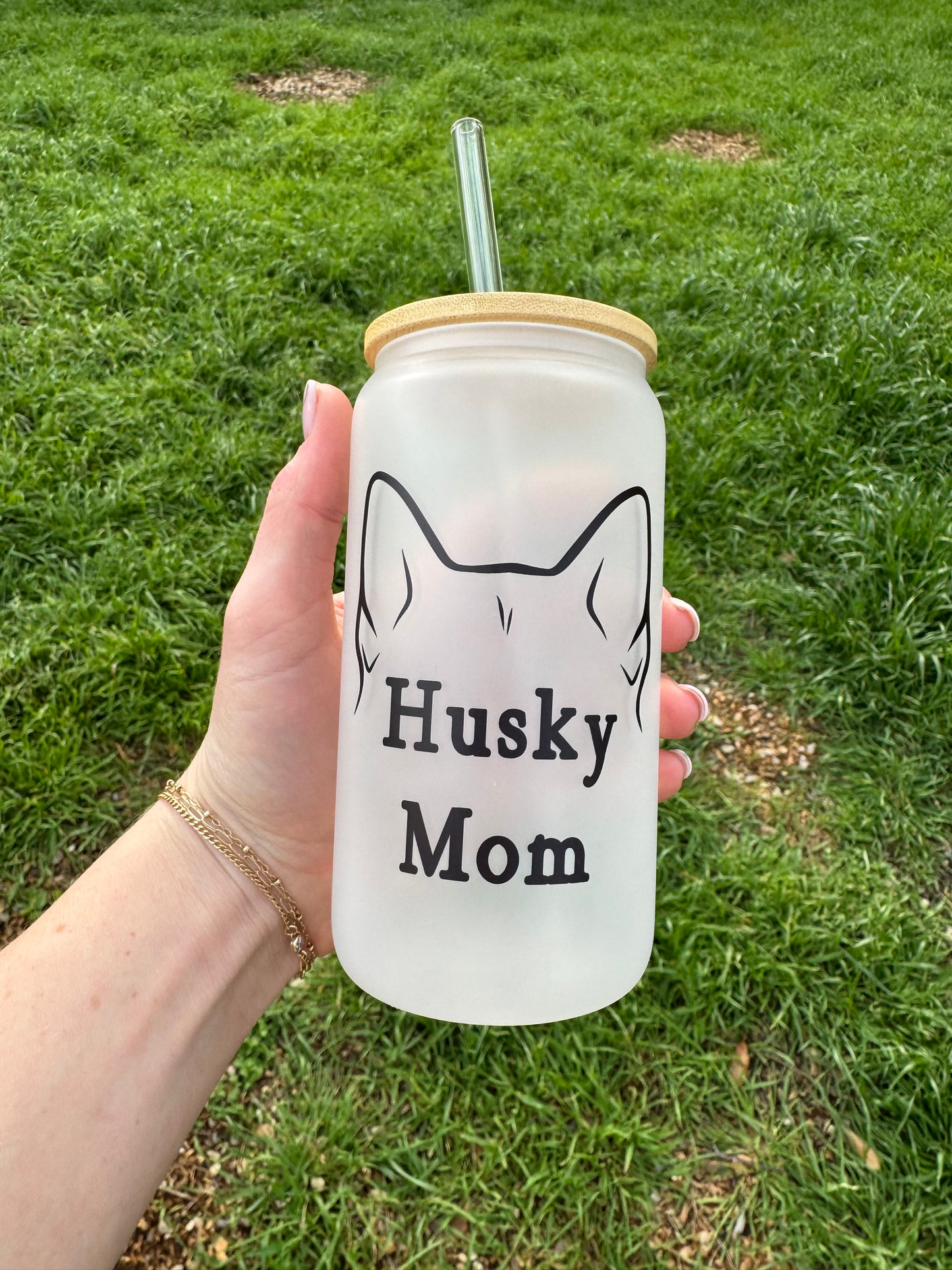 Husky Mom Soda Can Glass