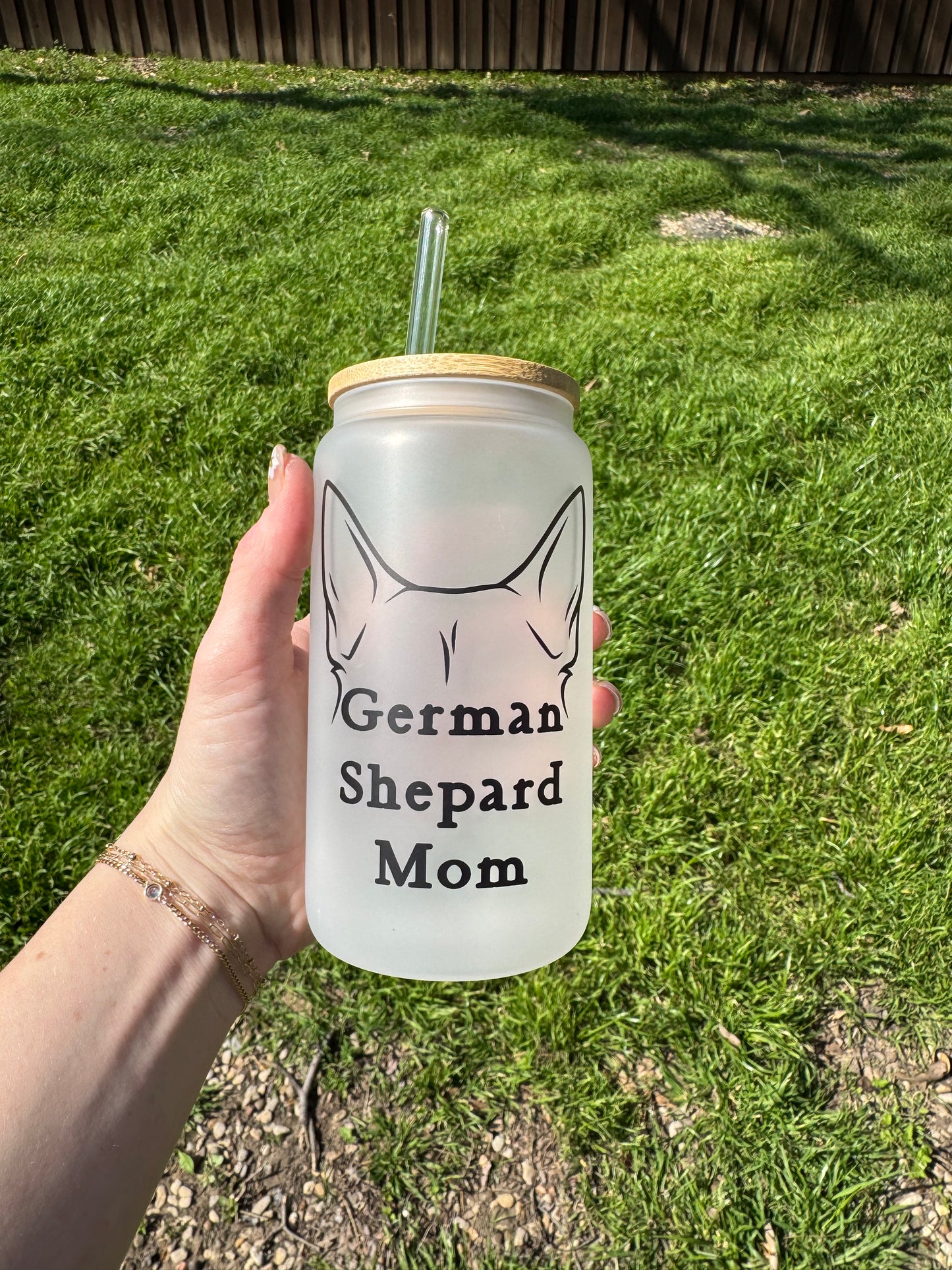 German Shepard Mom Soda Can Glass
