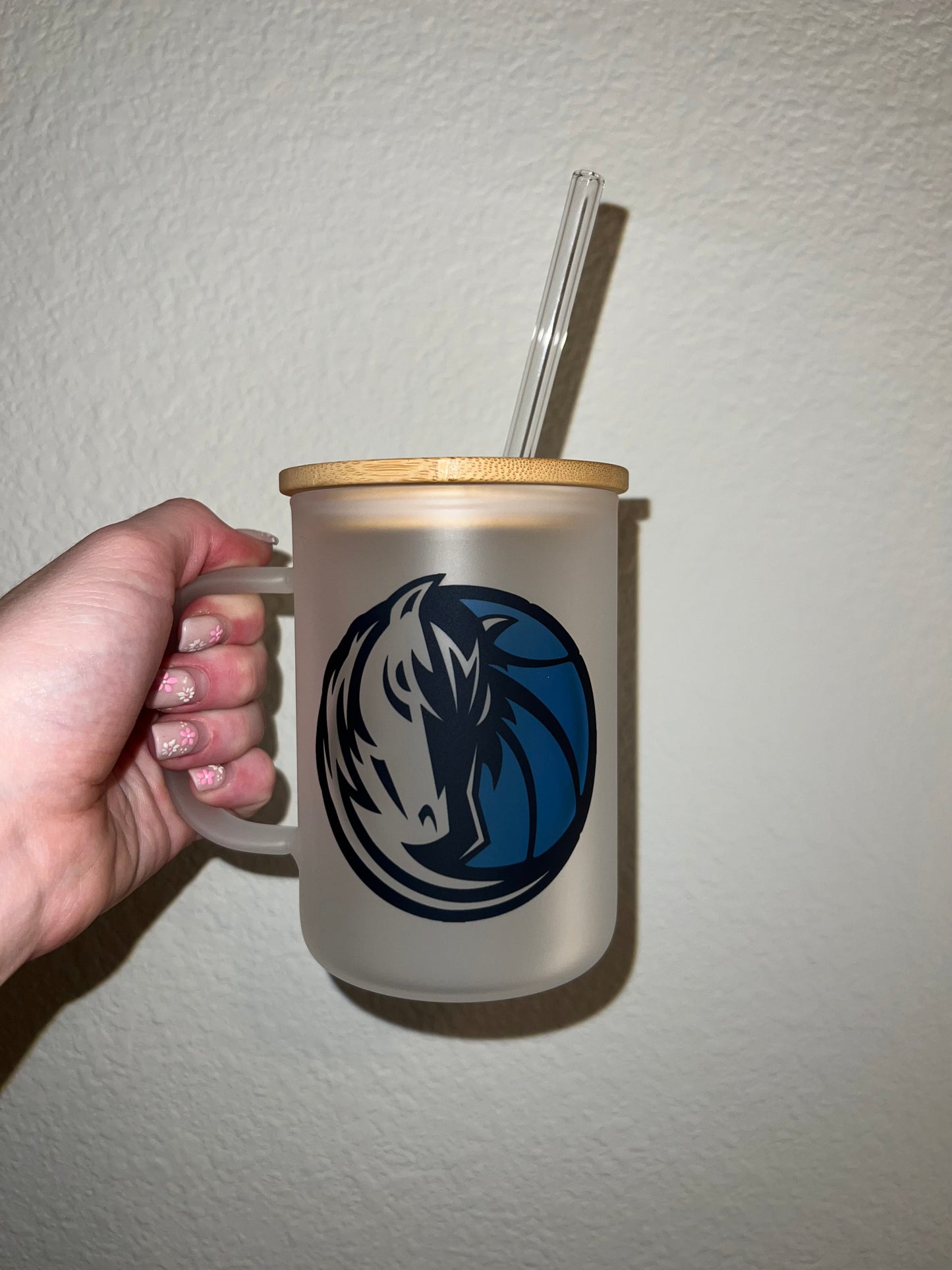 Dallas Mavs Glass Coffee Mug
