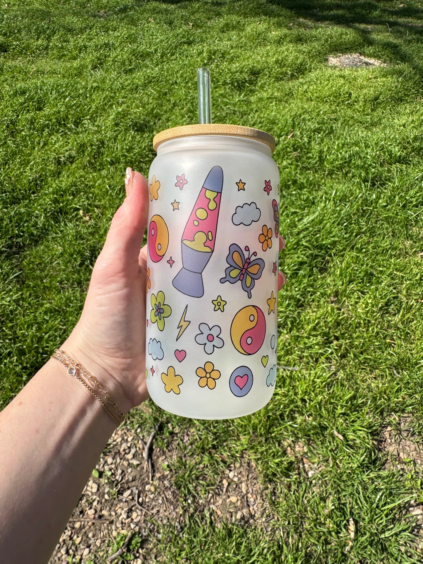 Lizzie Lava Lamp Soda Can Glass
