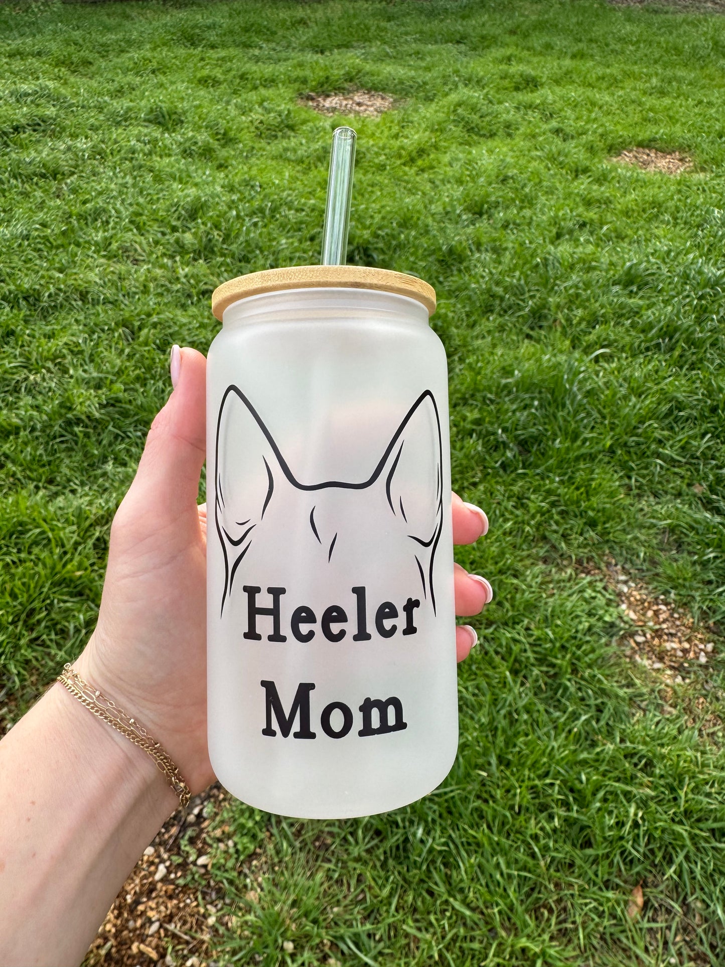 Heeler Mom Soda Can Glass