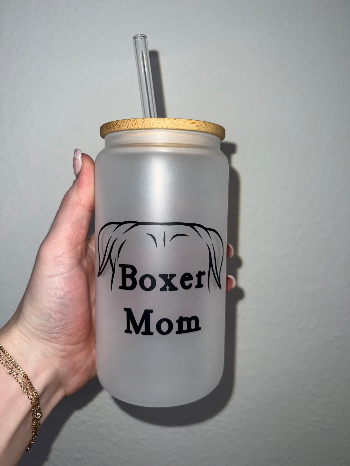 Boxer Mom Soda Can Glass