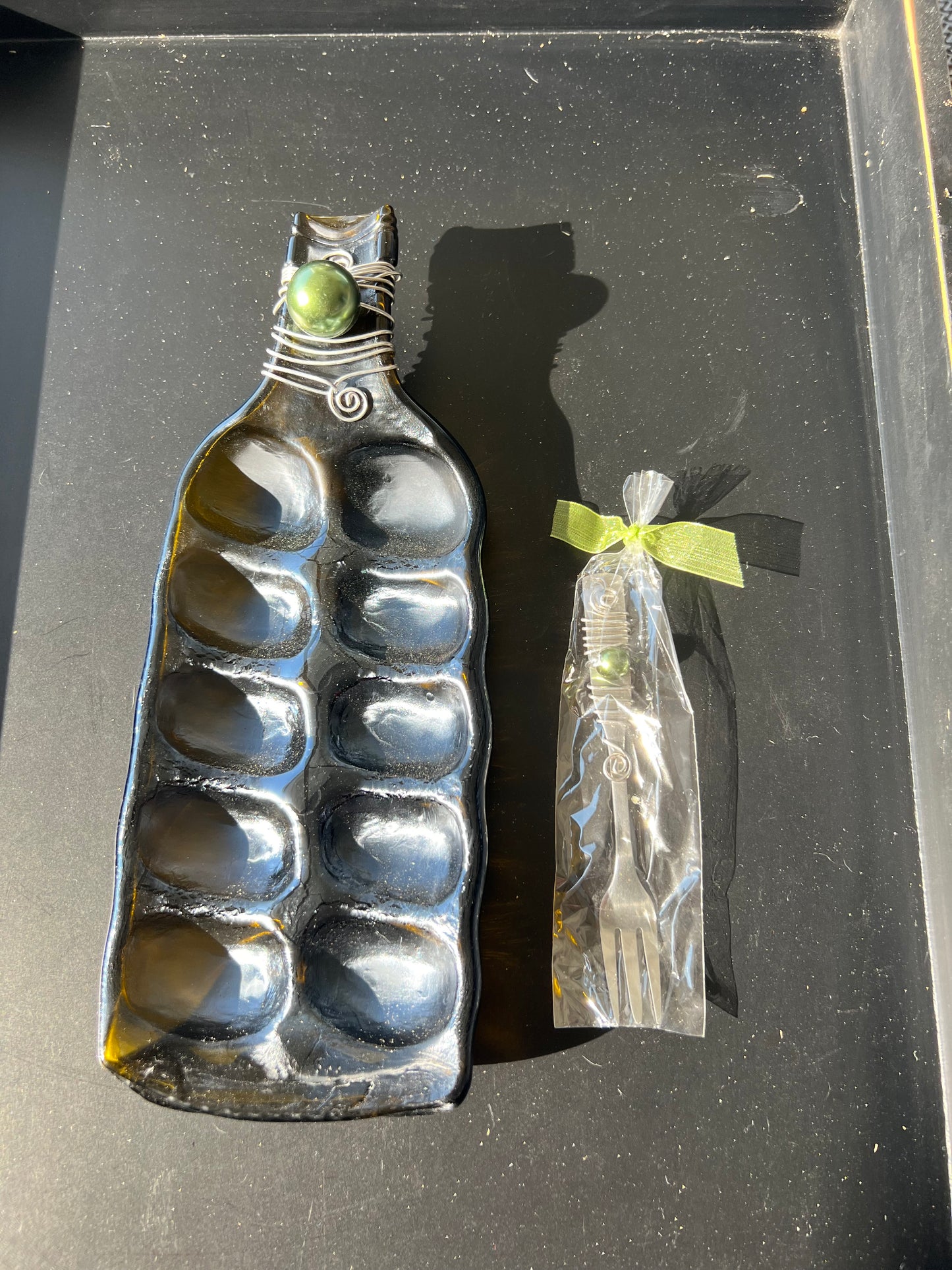 Deviled Egg Melted Bottle- Green