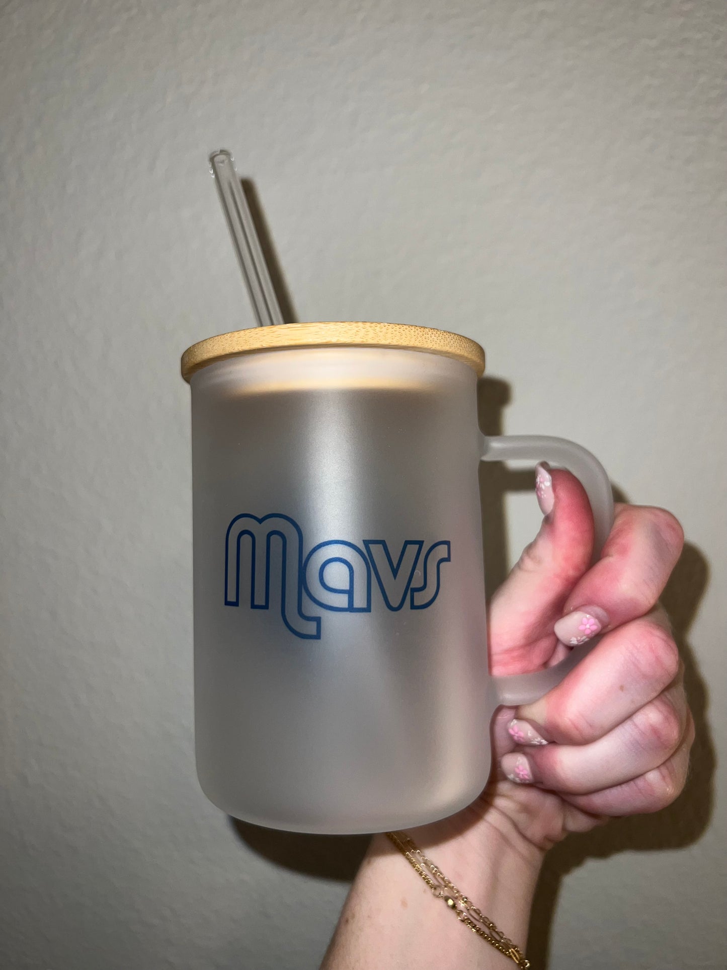 Dallas Mavs Glass Coffee Mug