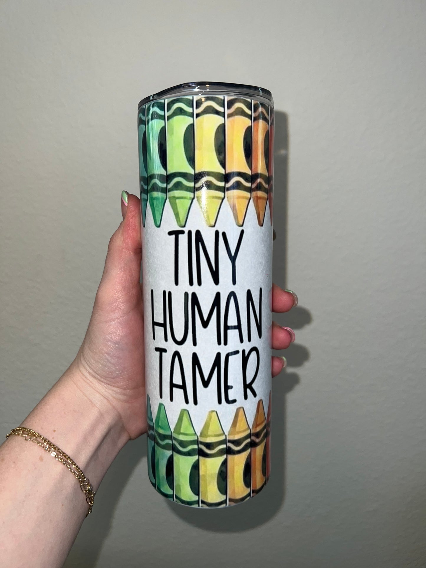 Tiny Human Tamer Skinny Tumbler