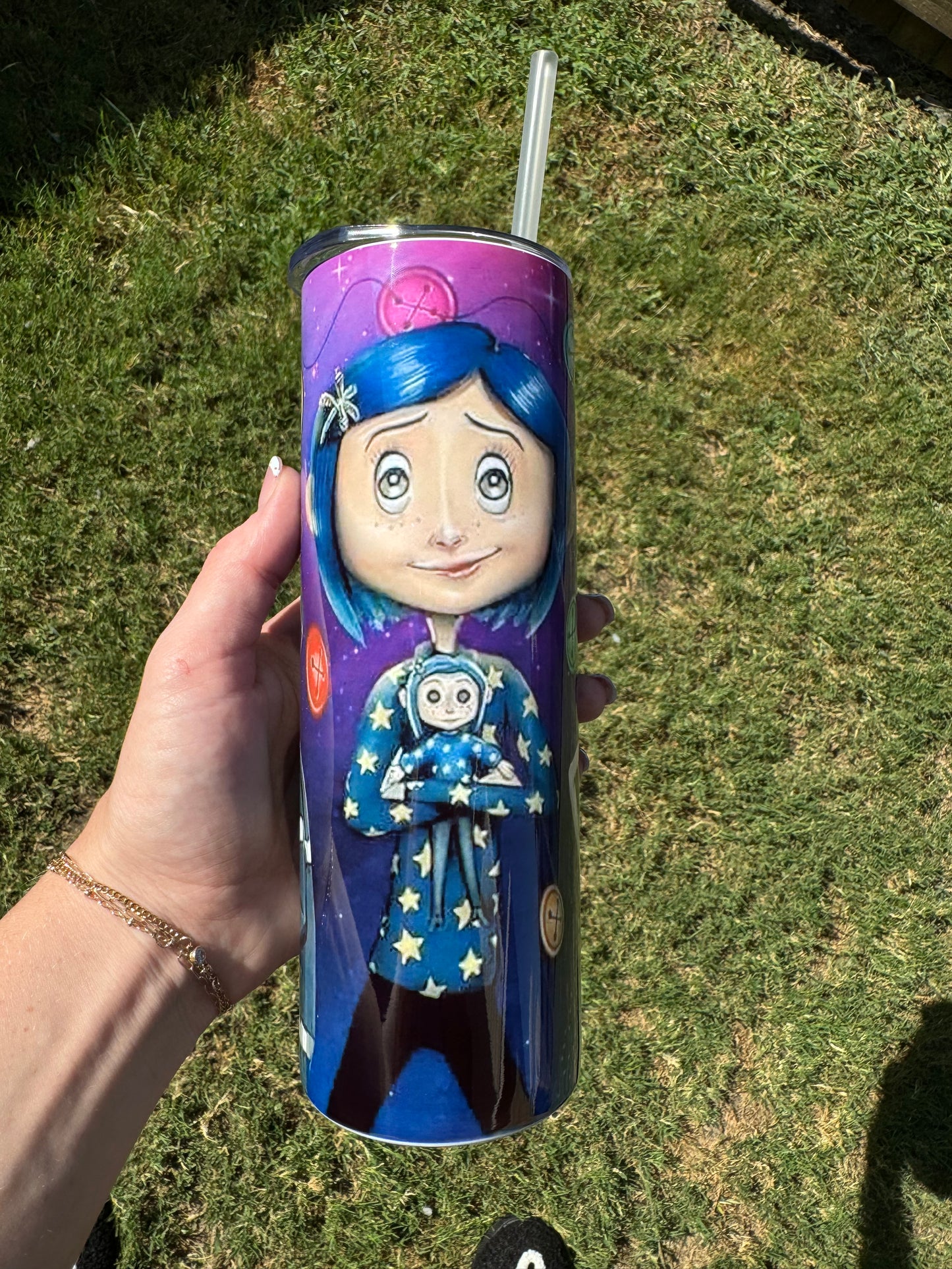 Coraline Buttons Skinny Tumbler