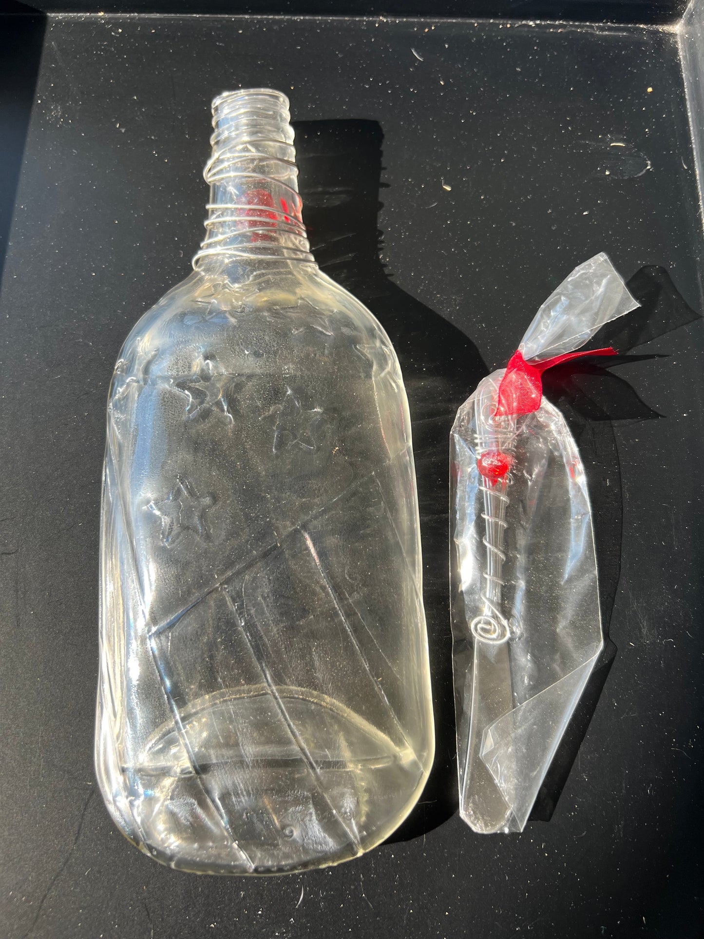 American Flag Melted Bottle- Red