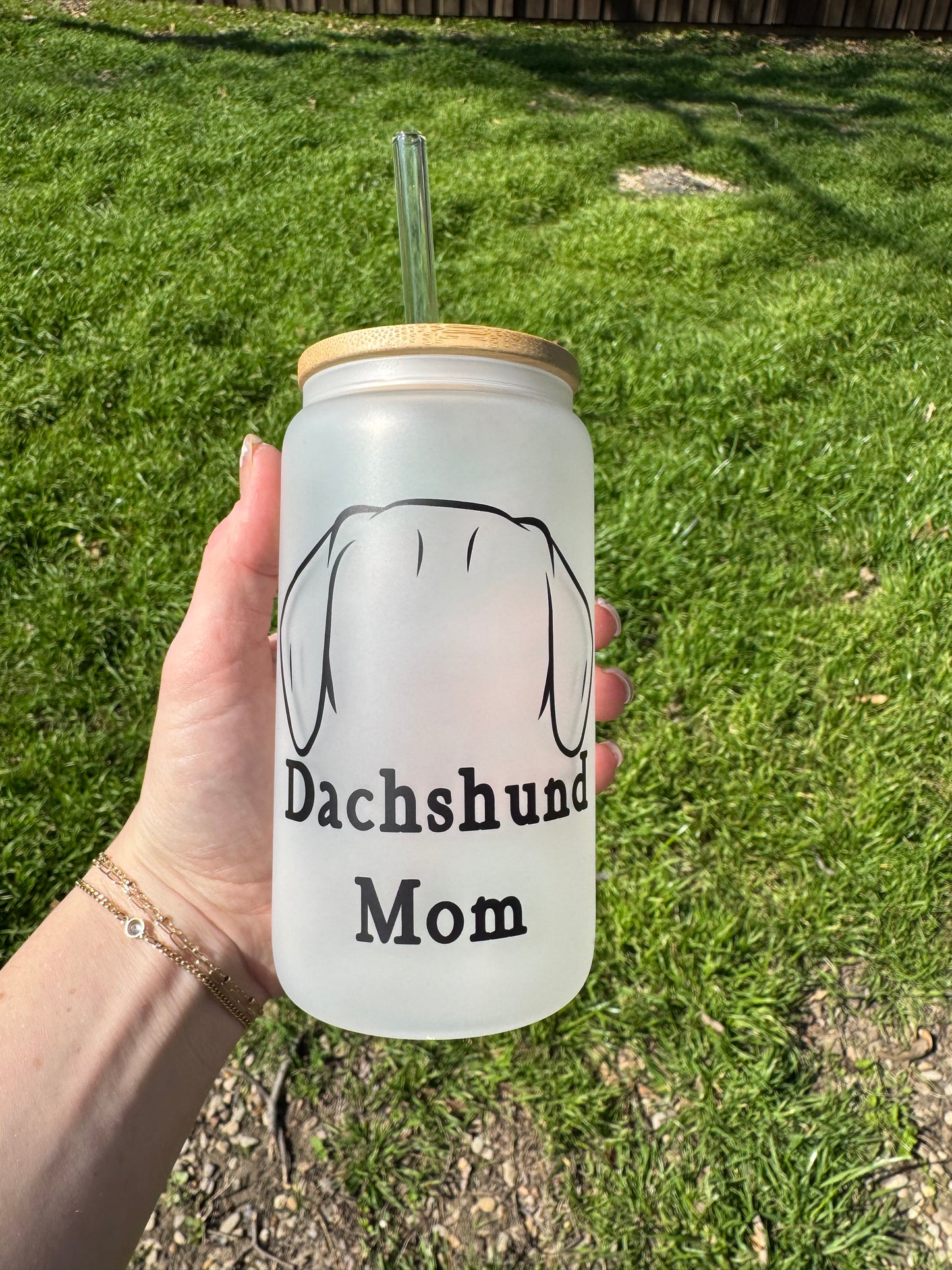 Dachshund Mom Soda Can Glass