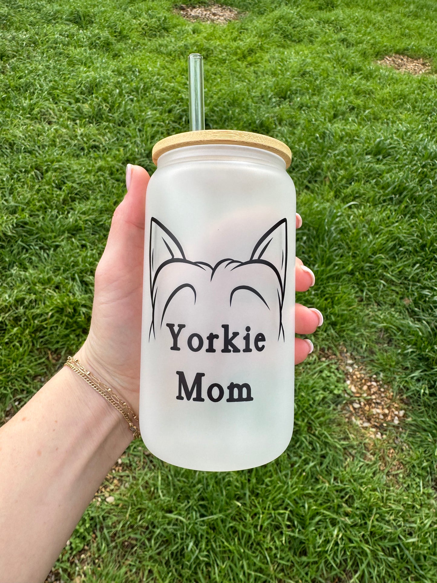 Yorkie Mom Soda Can Glass