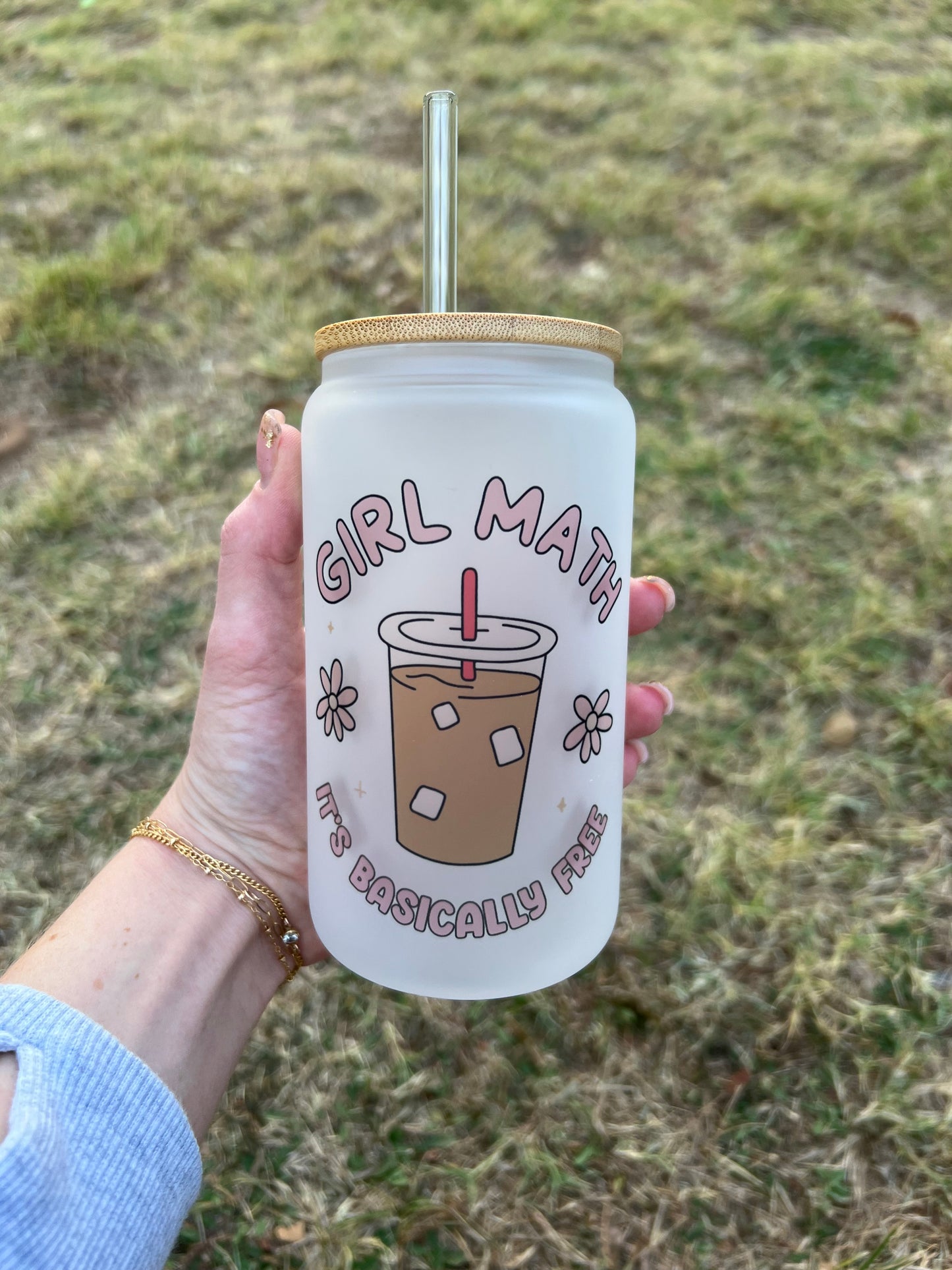 Girl Math Soda Can Glass