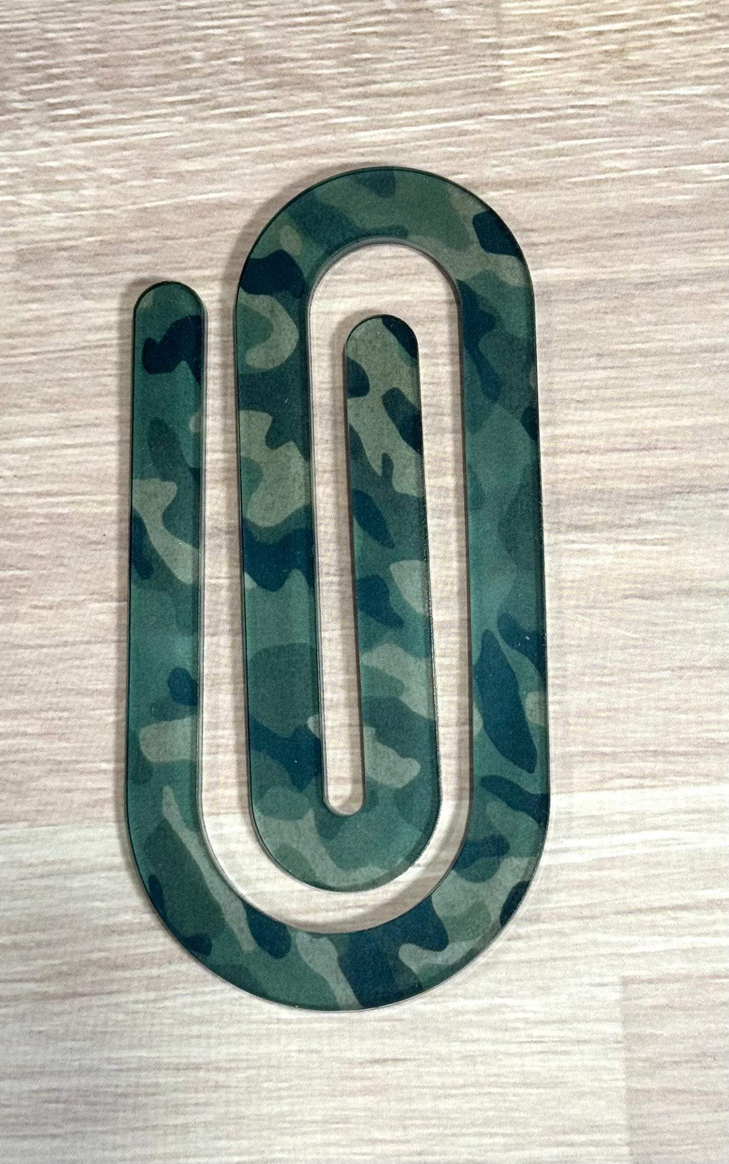 Camo Acrylic Jumbo Paperclip
