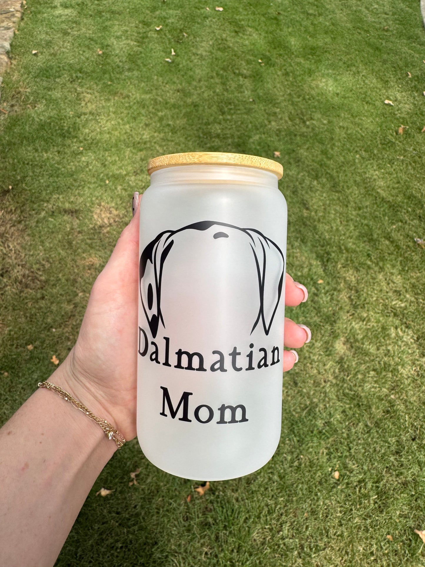 Dalmatian Mom Soda Can Glass