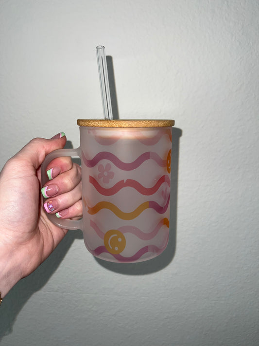 Groovy Wave Glass Coffee Mug