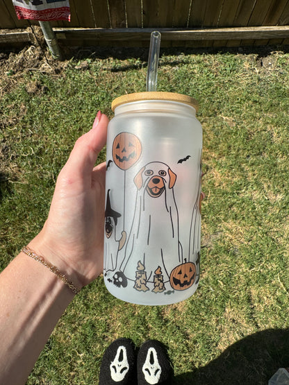 Spooky Dogs Soda Can Glass