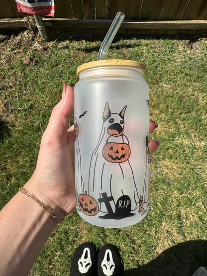Spooky Dogs Soda Can Glass