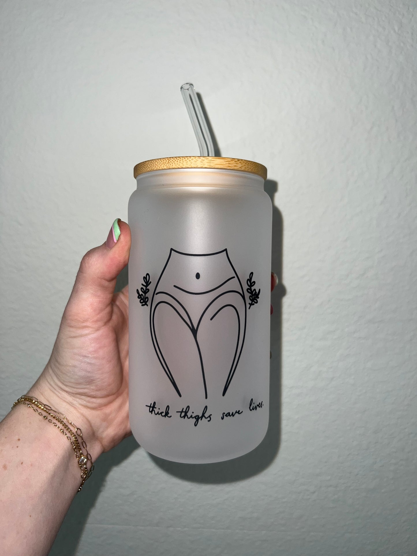 Thick Thighs Soda Can Glass