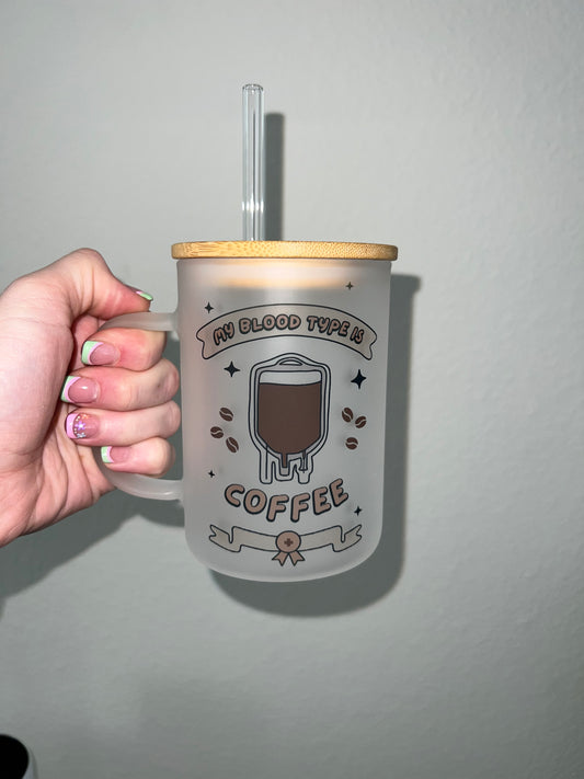 Blood Type Coffee Glass Coffee Mug