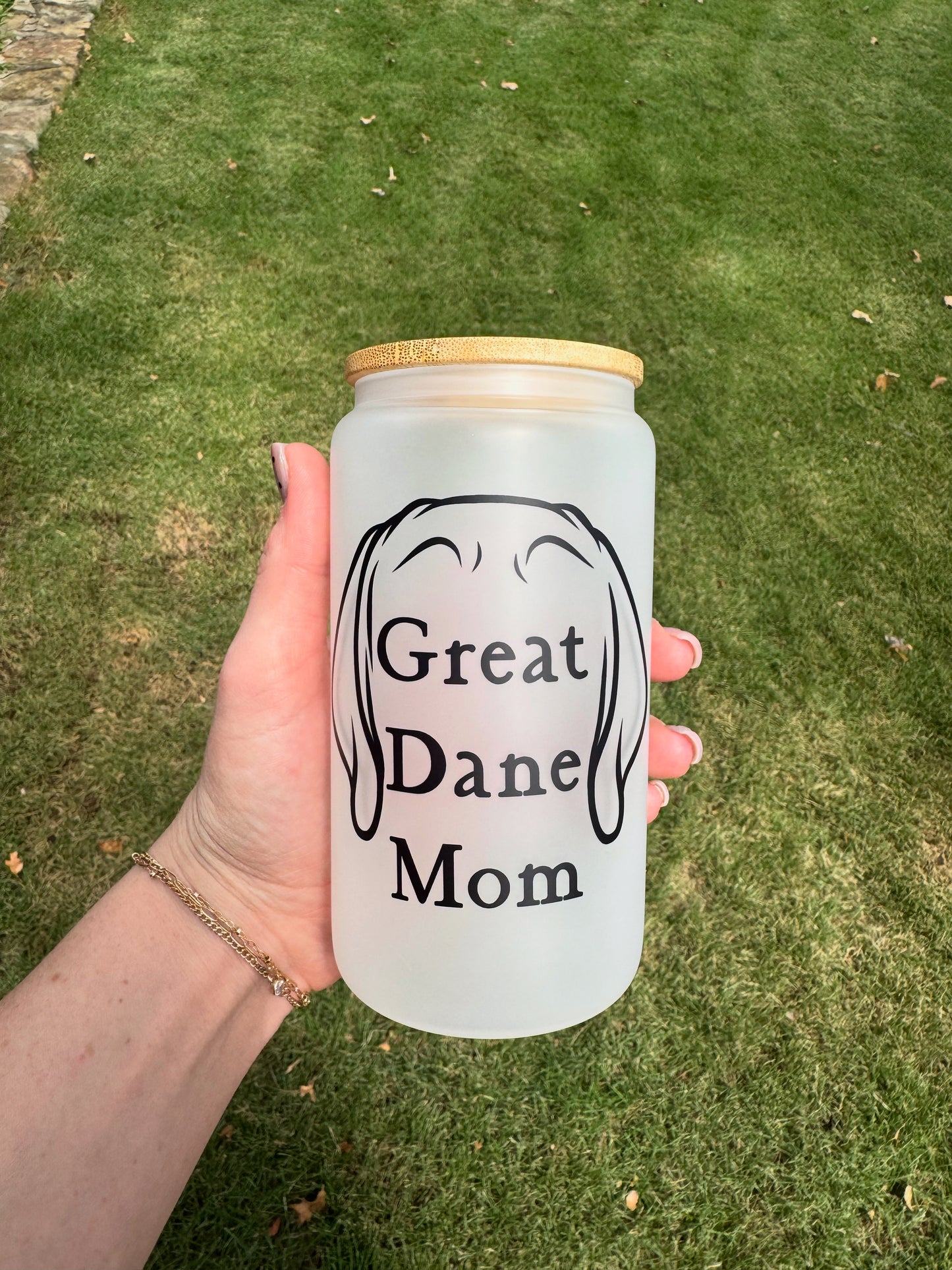 Great Dane Mom Soda Can Glass