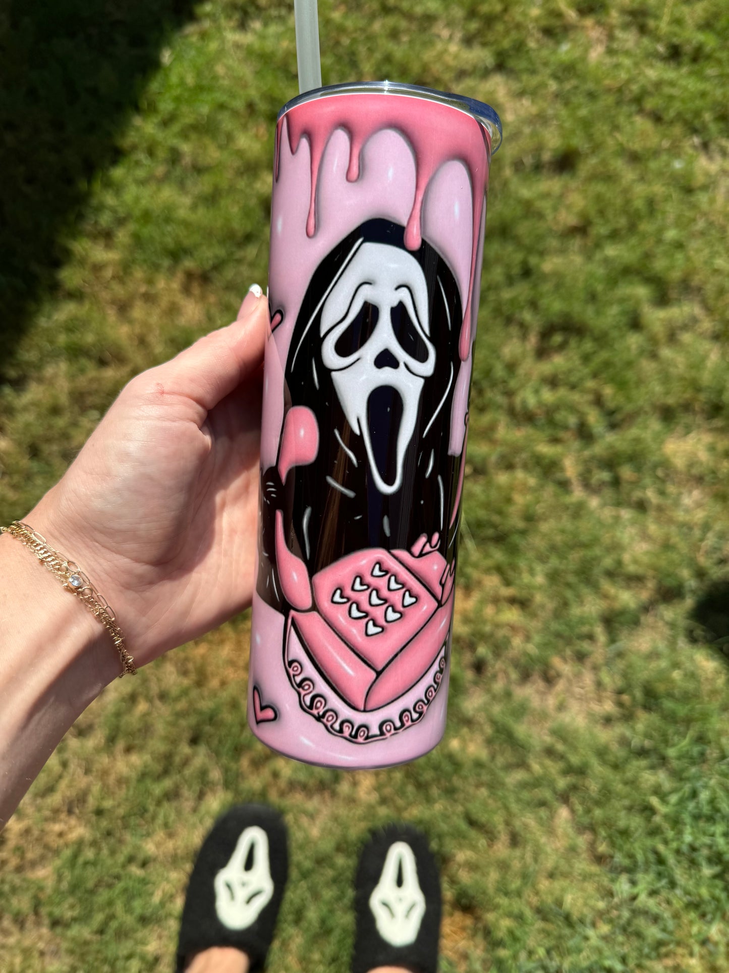 Pink Scream Skinny Tumbler