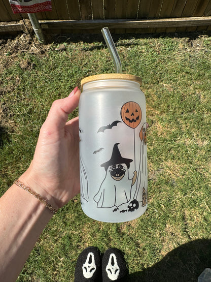Spooky Dogs Soda Can Glass