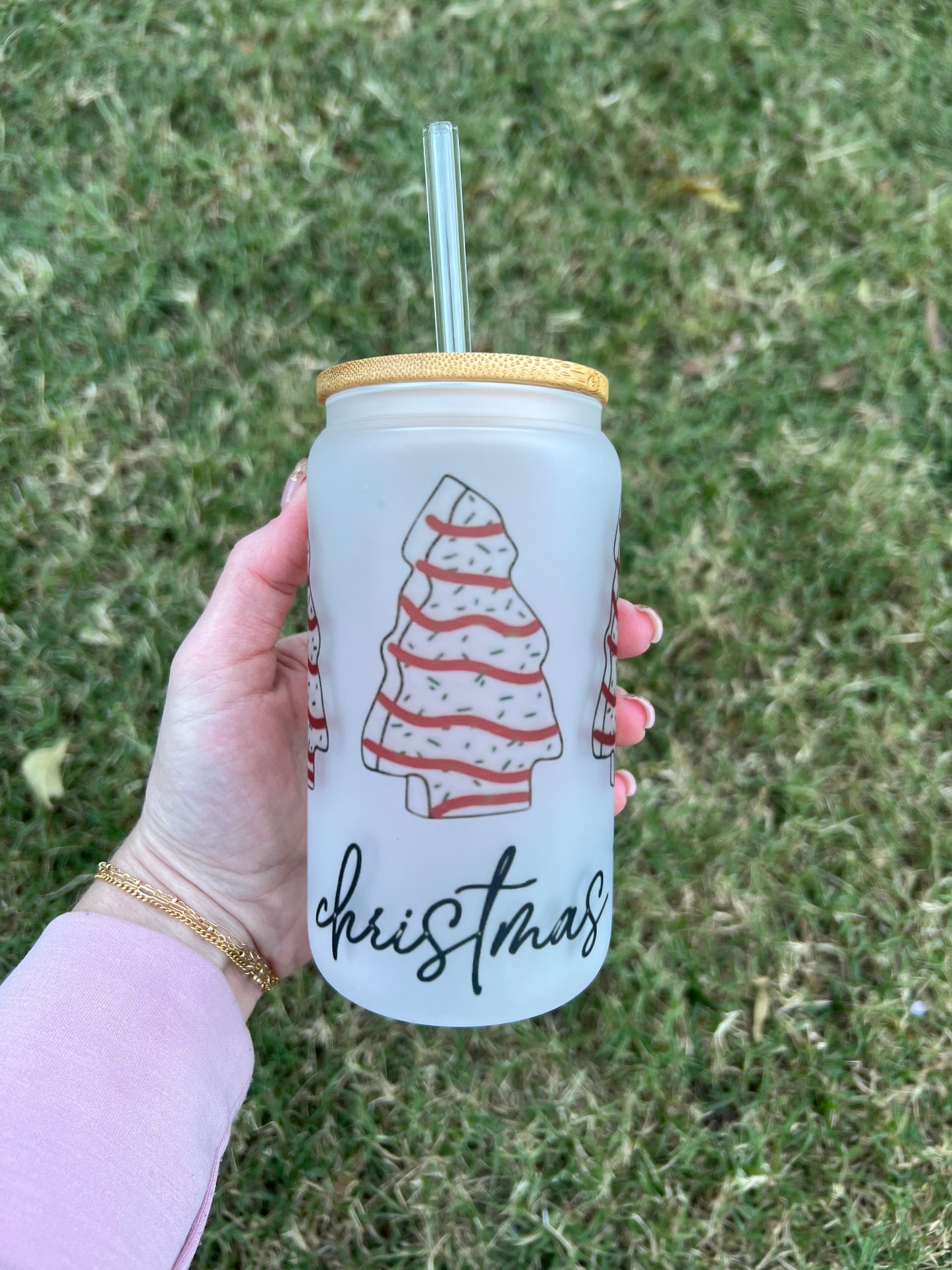 Oh Christmas Tree Soda Can Glass