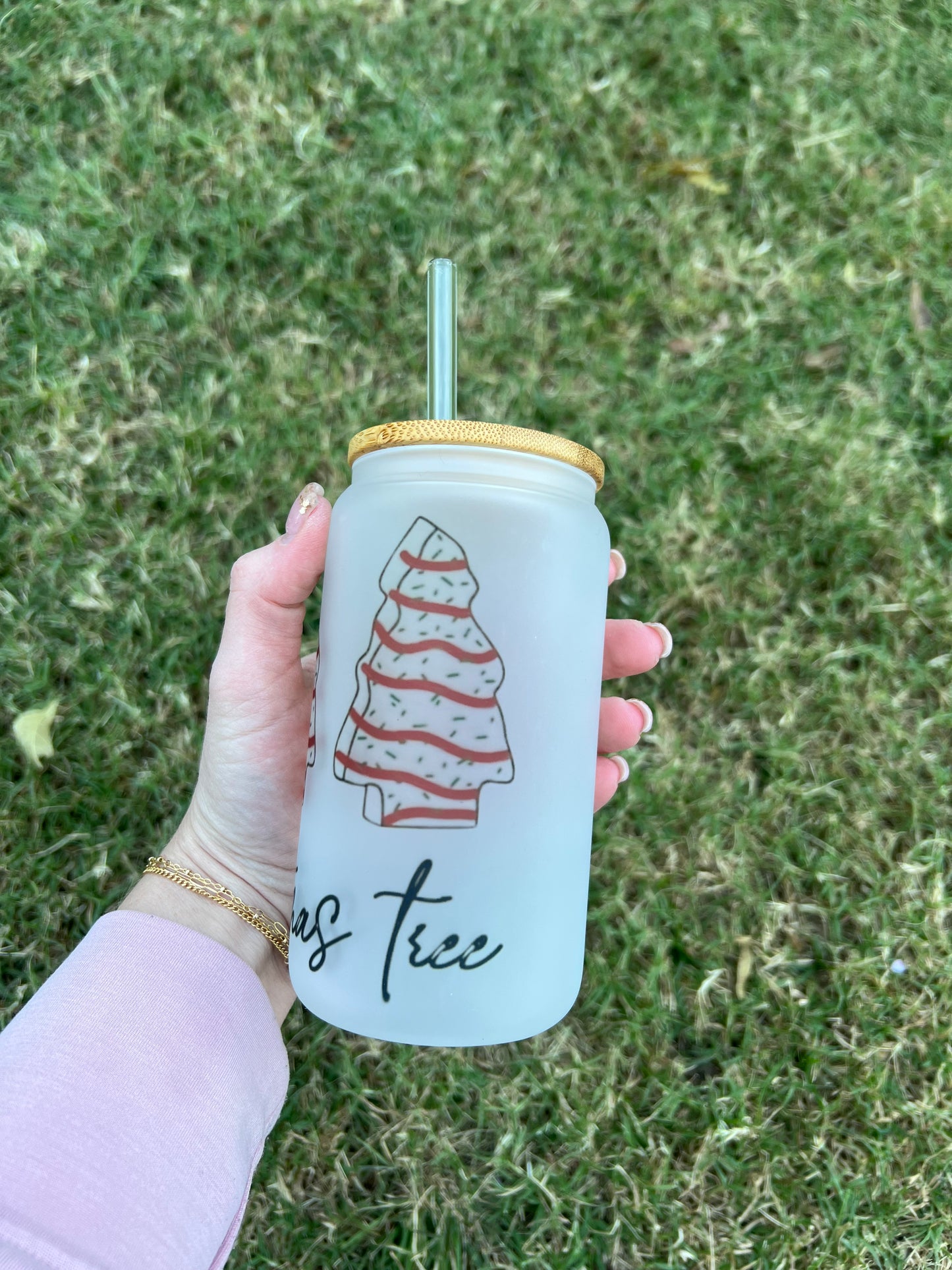 Oh Christmas Tree Soda Can Glass