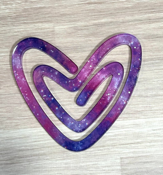 Galaxy Acrylic Heart Paperclip