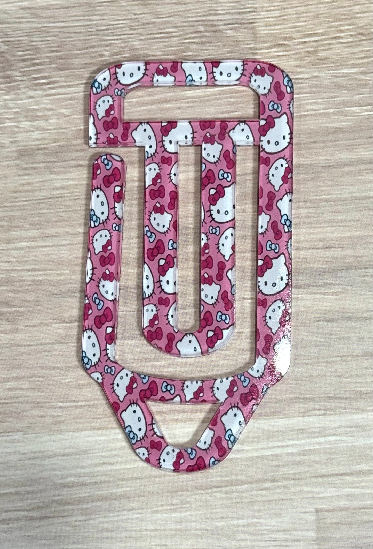Kitty & Hearts Acrylic Pencil Paperclip