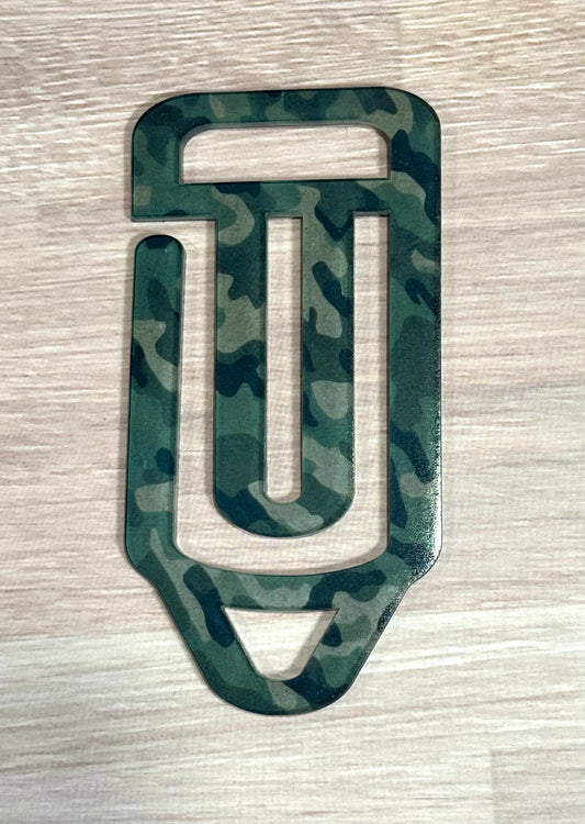 Camo Acrylic Pencil Paperclip