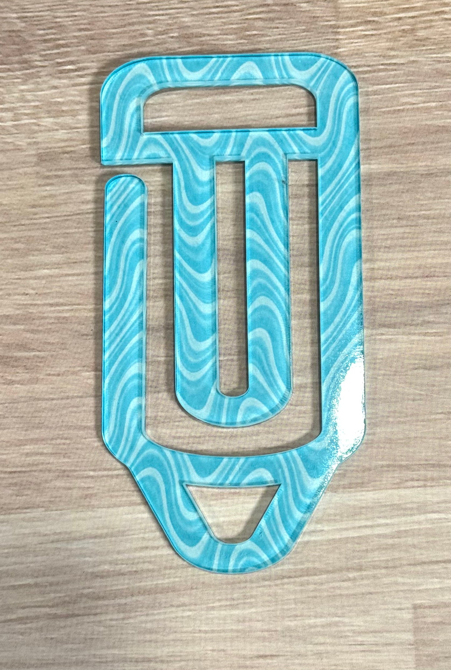 Blue Swirl Acrylic Pencil Paperclip