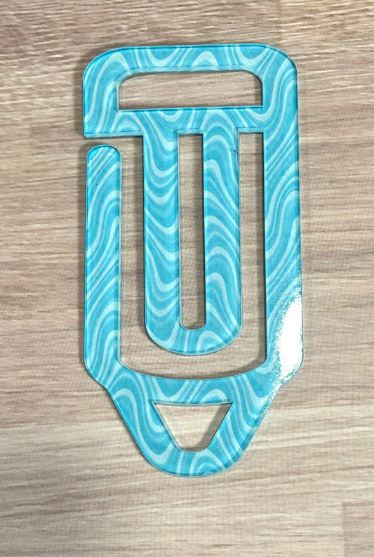 Blue Swirl Acrylic Pencil Paperclip