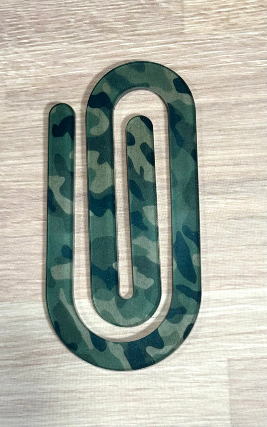 Camo Acrylic Jumbo Paperclip