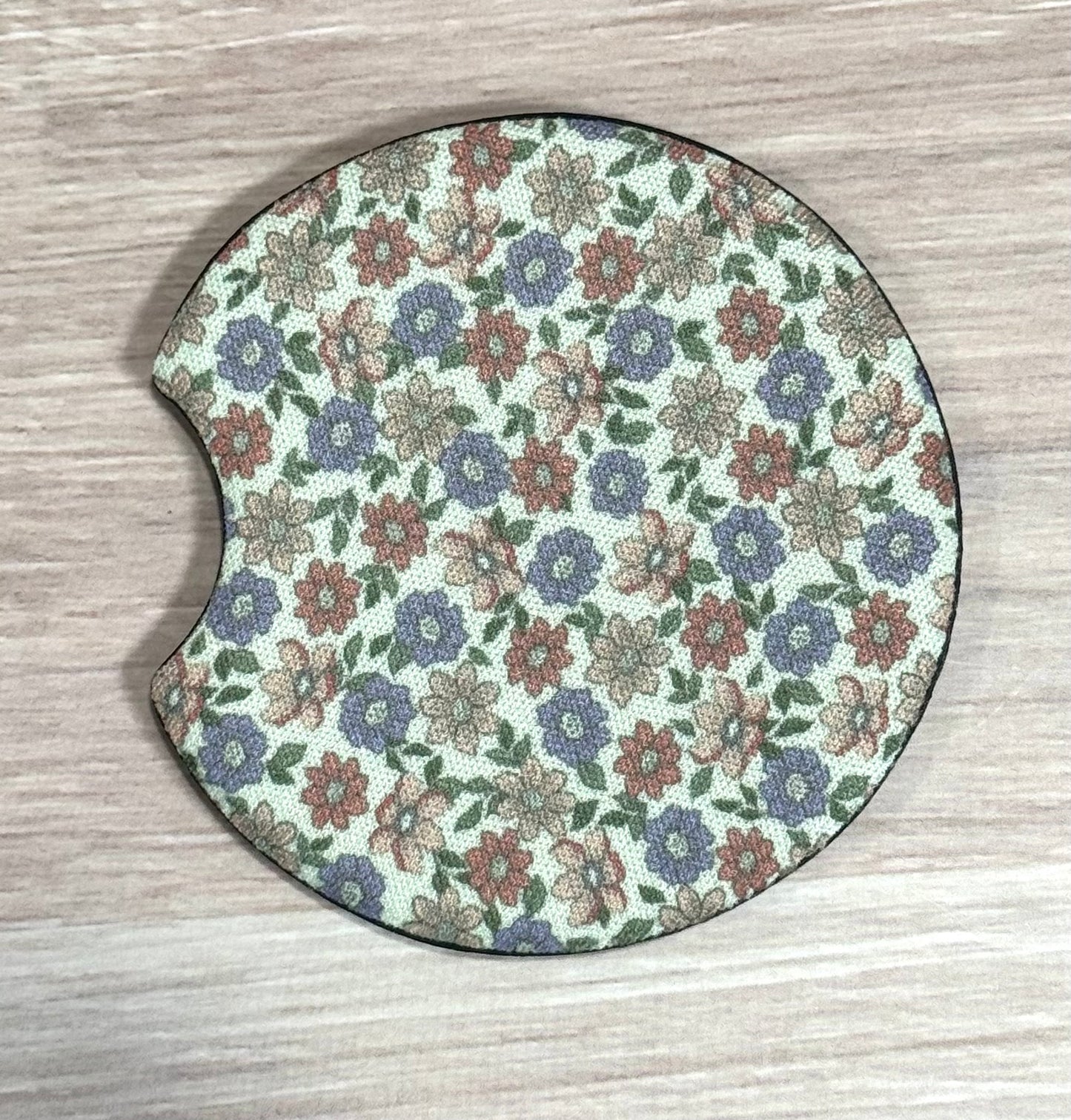 Pink And Purple Flower Car Coaster