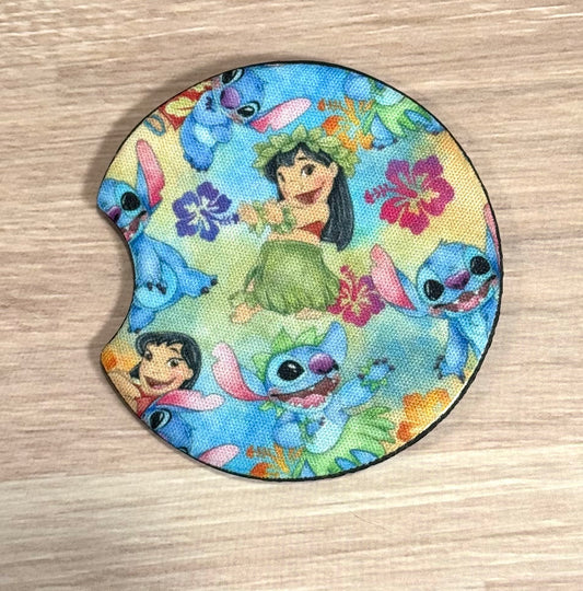 Hawaiian Blue Alien Car Coaster