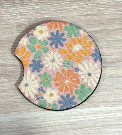 Colorful Flowers Car Coaster