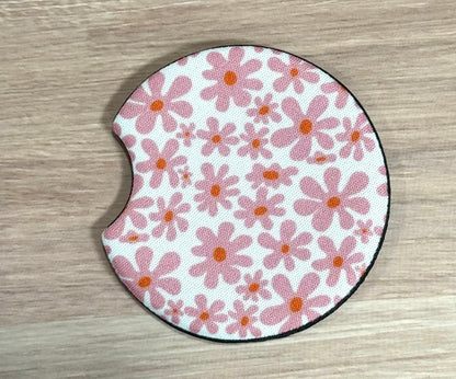 Pink Daisy Car Coaster