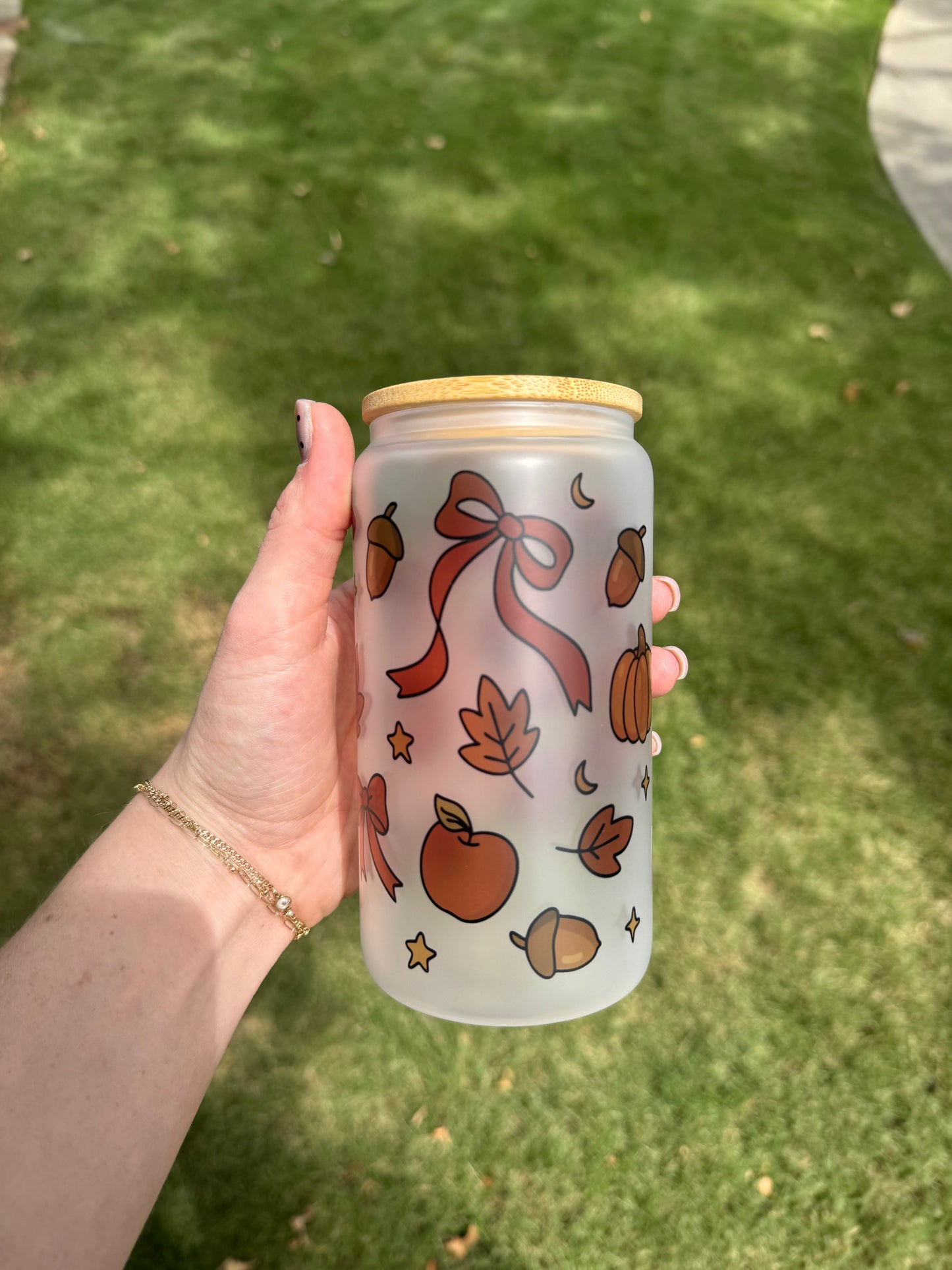 Fall Coquette Soda Can Glass