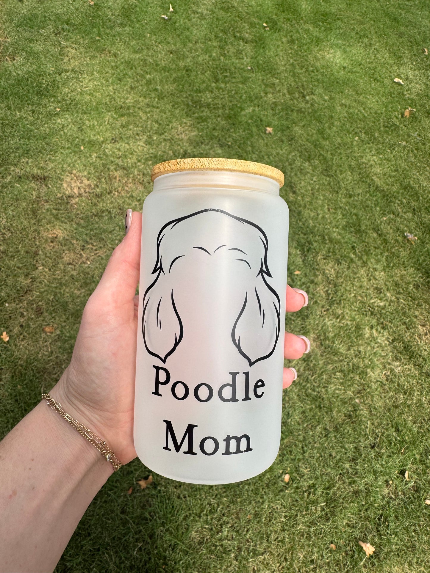 Poodle Mom Soda Can Glass