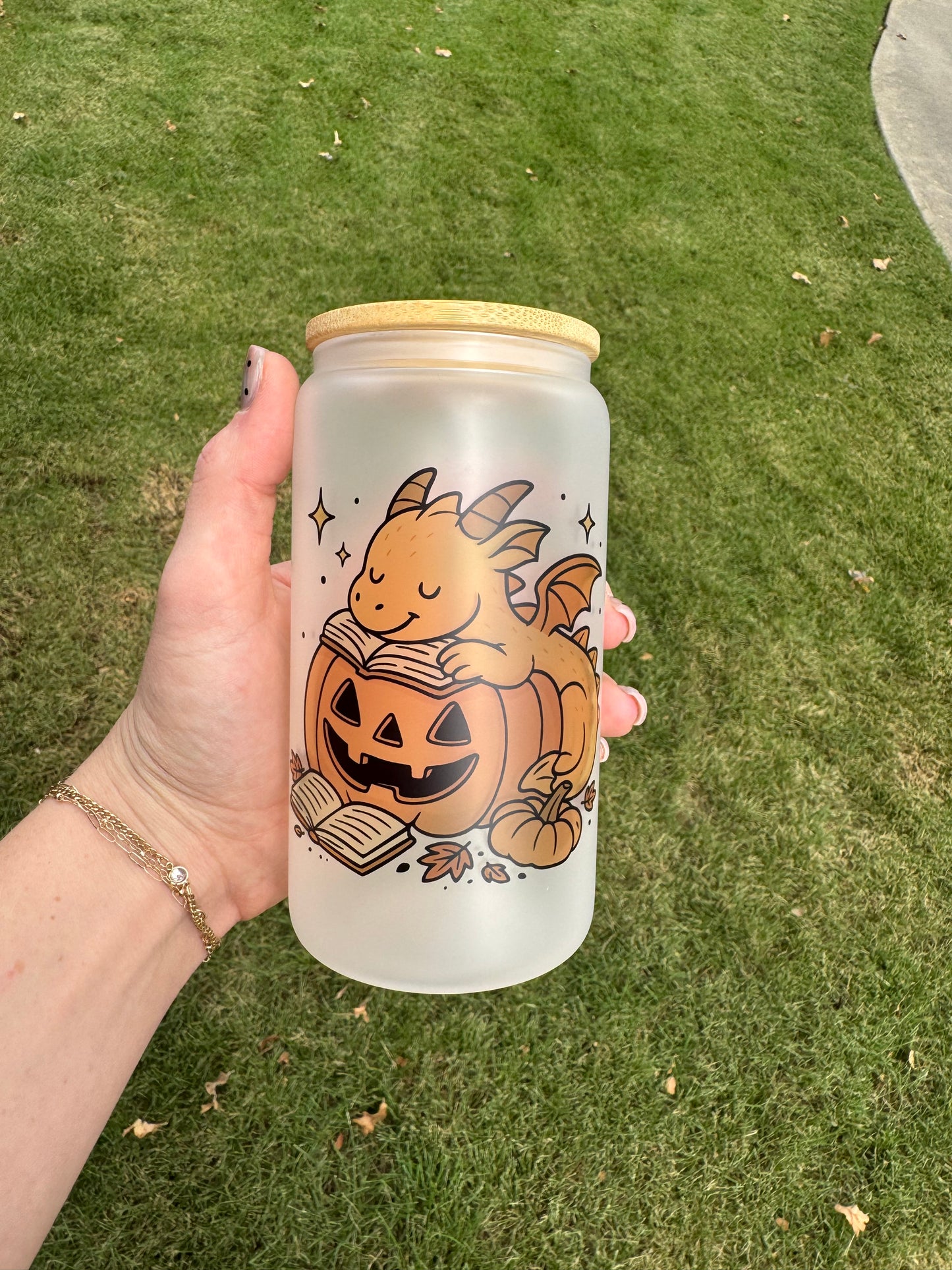 Sleeping Dragon Pumpkin Soda Can Glass