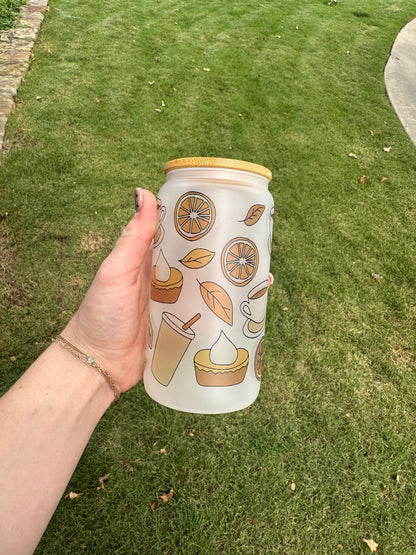 Pumpkin Spice Girl Soda Can Glass