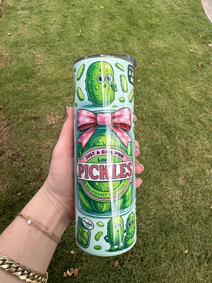 Girl Who Loves Pickles Skinny Tumbler