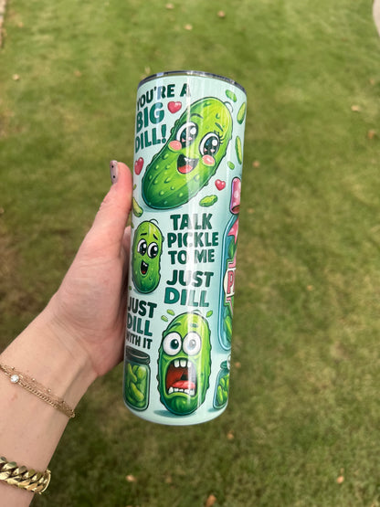 Girl Who Loves Pickles Skinny Tumbler